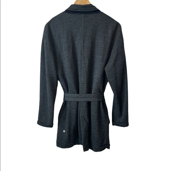 LULULEMON Charcoal Mid Weight Open Jersey Lined Toe Athletic Cardigan 8 - Picture 3 of 8